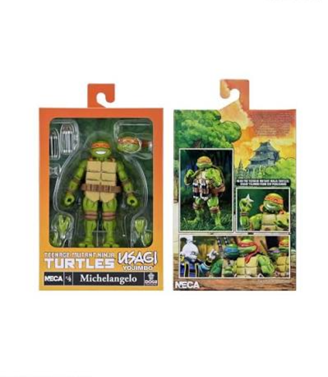 NECA TMNT Teenage Mutant Ninja Turtles Usagi Yojimbo Michelangelo Figure New