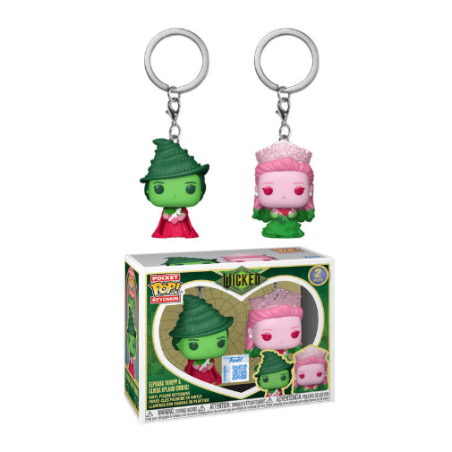 Funko POP Movies 2Pk Keychain Wicked Glinda & Elphaba Exclusive Vinyl Figures New