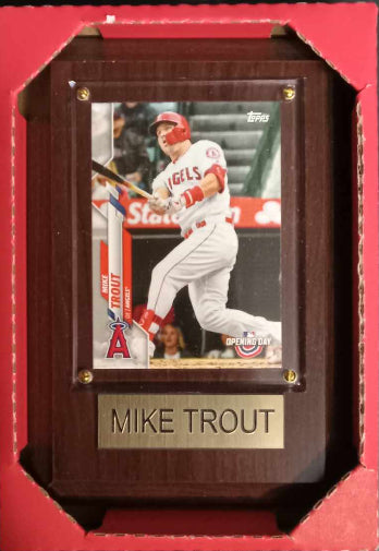 MLB Baseball 4x6 Plaque With Card Anaheim Angels Mike Trout New